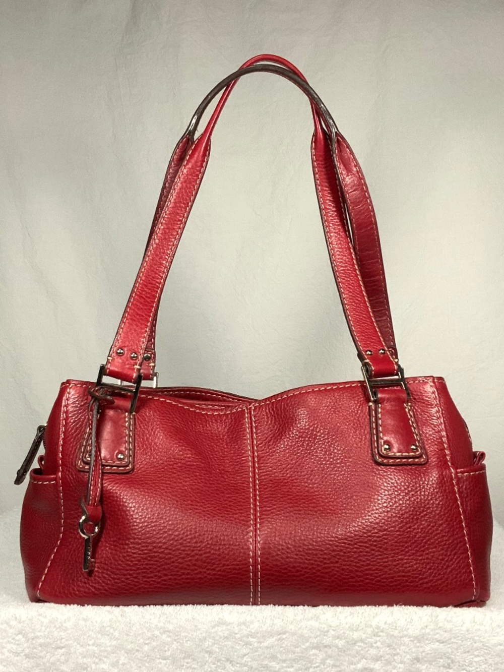 Fossil Red Leather Shoulder Bag
